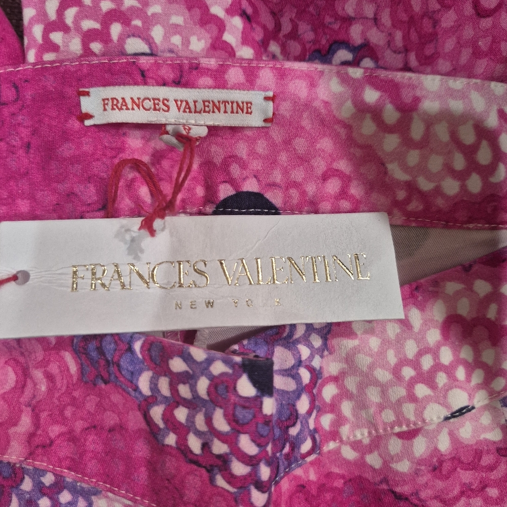 NEW Frances Valentine Pink Floral Print Cropped Capris, 25" Inseam - Picture 6 of 6